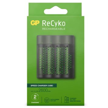 GP ReCyko  USB Rapid Batterijlader incl. 4 AA Batterijen