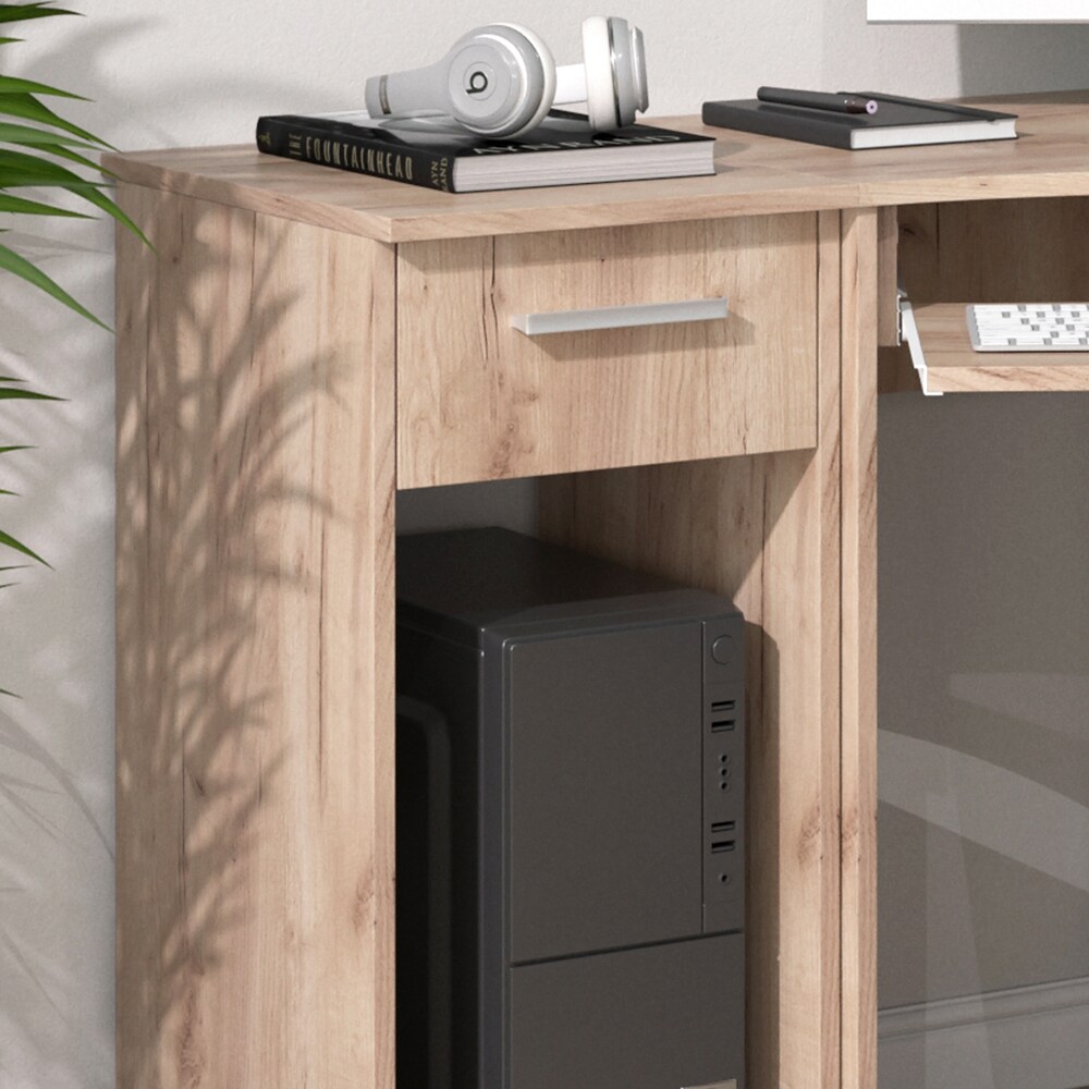 Vicco PC-Schrank Beistellschrank Computerschrank Odin Sonoma Schublade PC-Fach