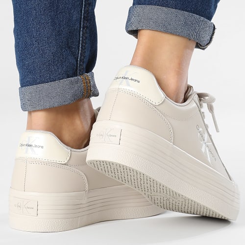Baskets Femme Vulcan Flatform Lace Up 1042 Eggshell Pearlized Creamy White