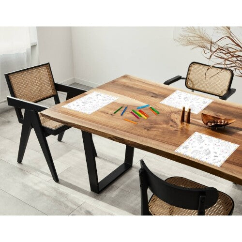 Kleurplaat placemats eenhoorns en regenbogen - 6st