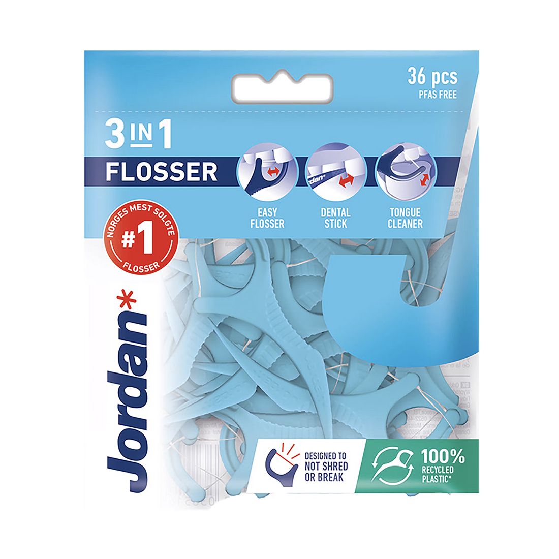 DF 3-in-1 Flosser med Fluor 36 stk