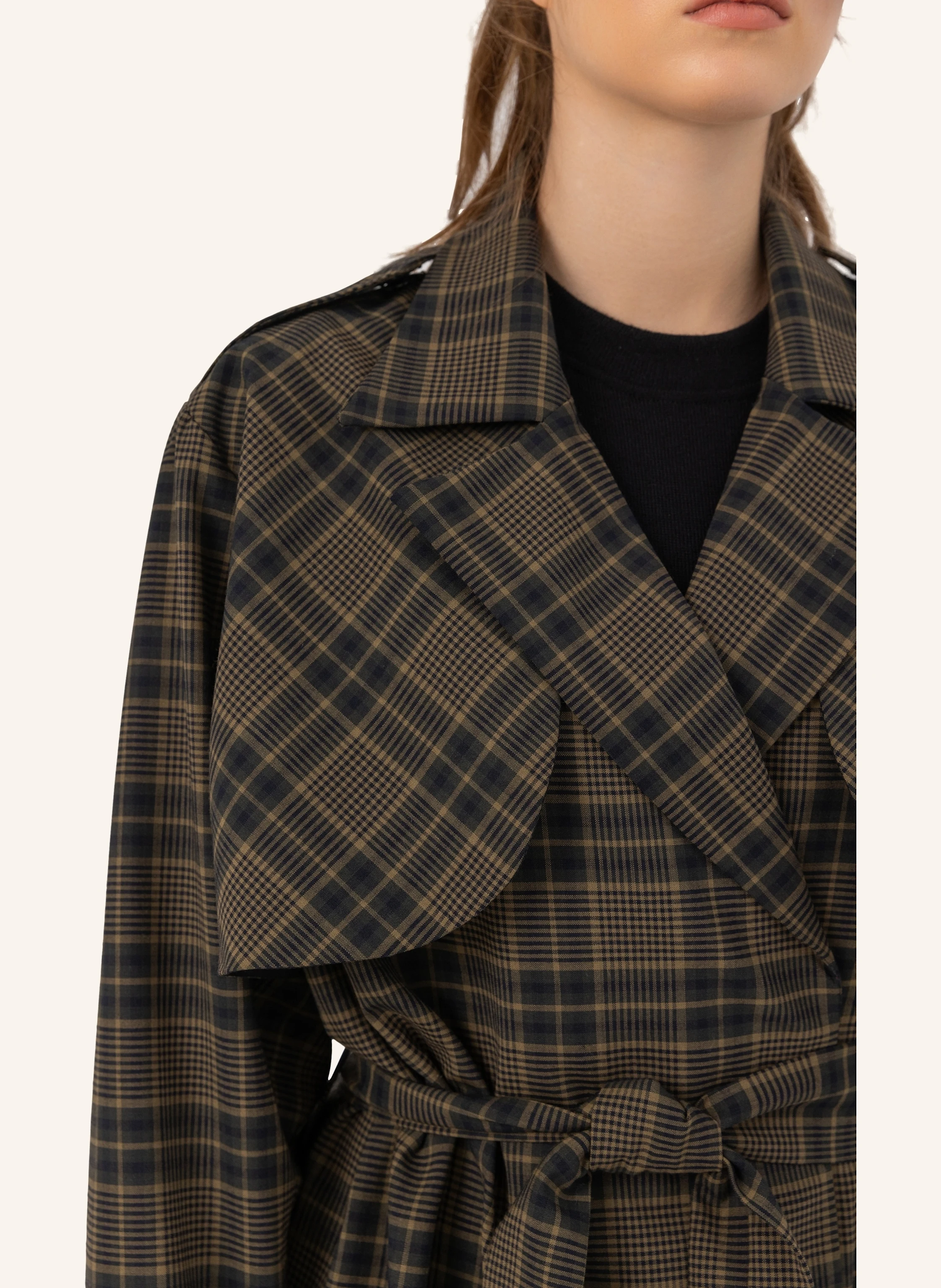 Helene Galwas Karierter Maxi Trenchcoat JARLA