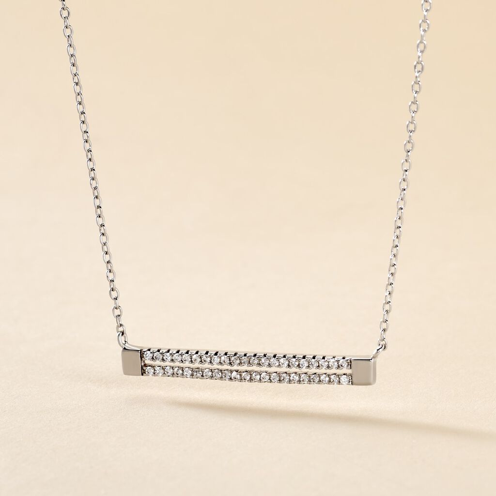 Collier Ulysses Argent Blanc Oxyde De Zirconium
