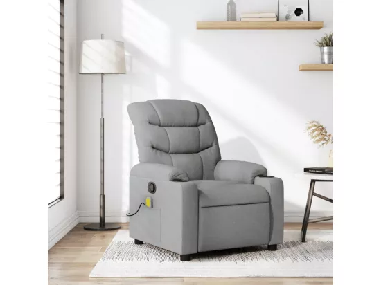 Fauteuil massant inclinable Gris clair Tissu