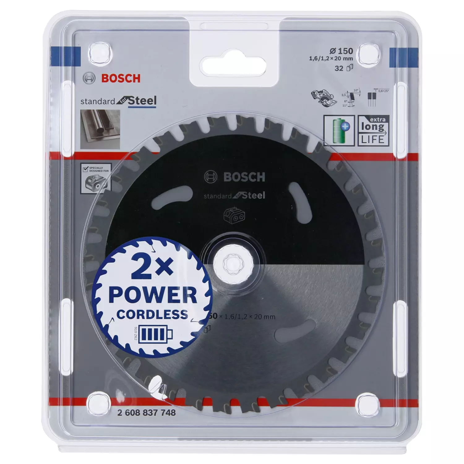 Bosch 2608837748 Cirkelzaagblad - 150 x 20 x 32T - Staal