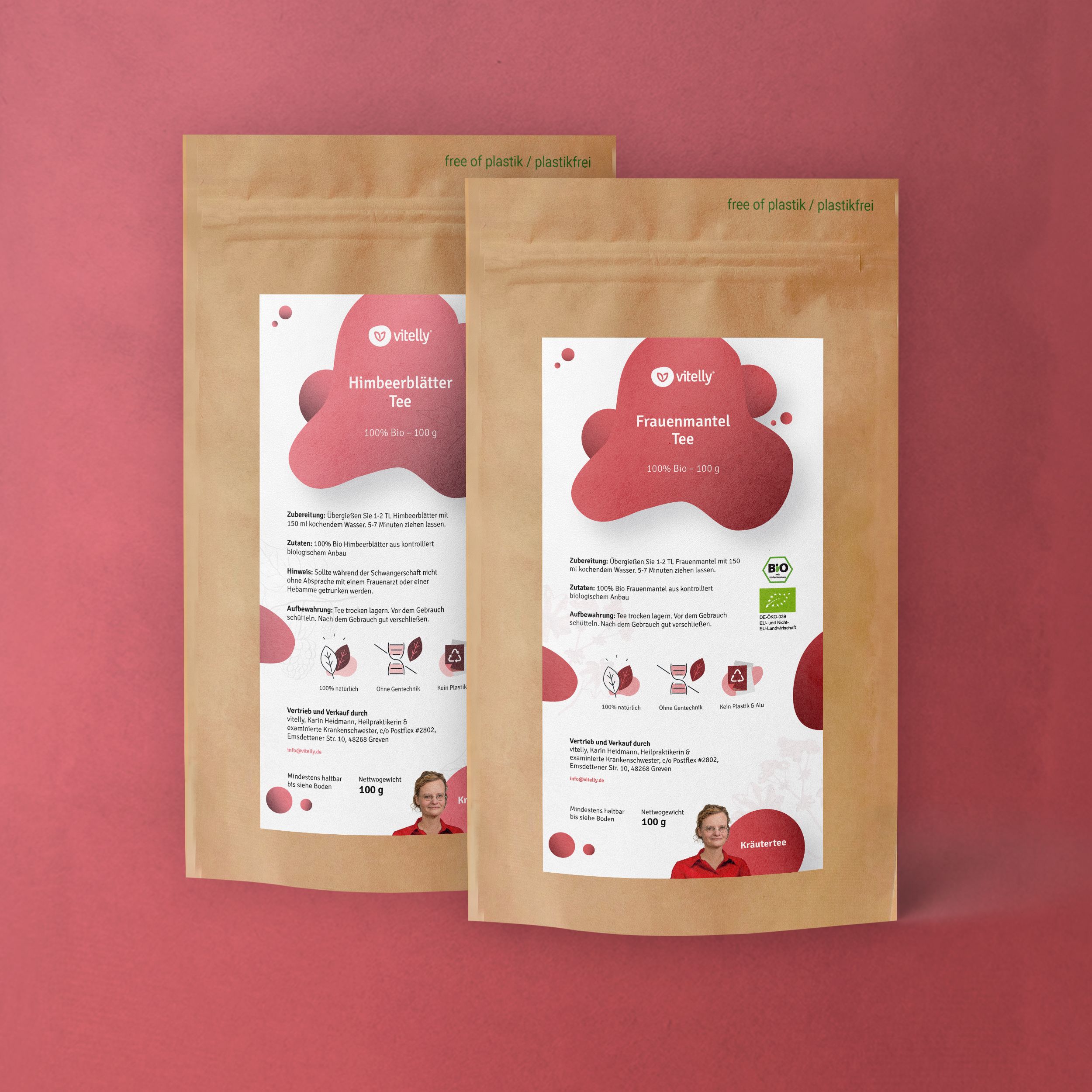vitelly Himbeerblätter & Frauenmantel Bio Tee Set