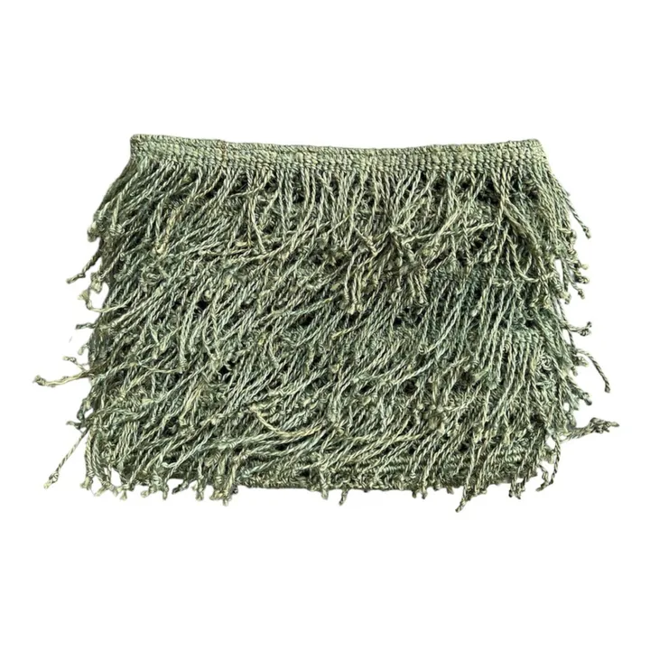 Maison Bengal Pochette Jute Macramé | Vert sapin