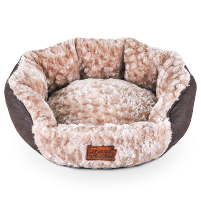 Freezack Hundebett Open Volant Sherpa braun-beige