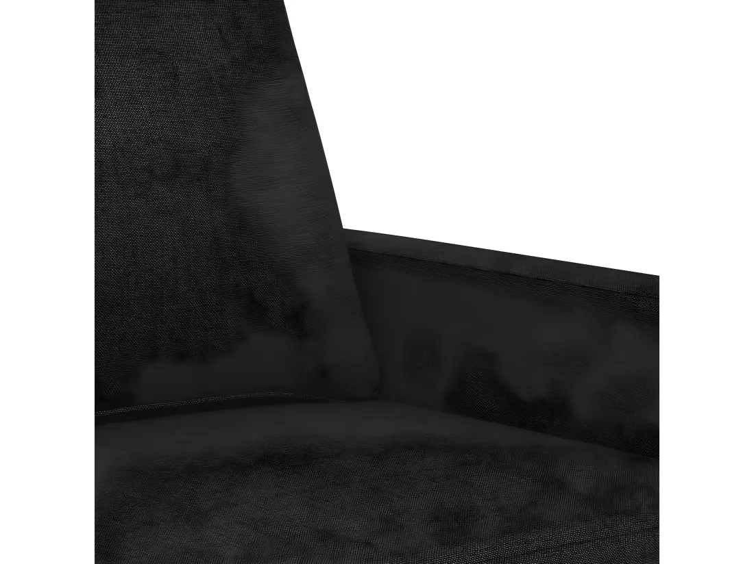 Canapé à 2 places Noir 140 cm Tissu