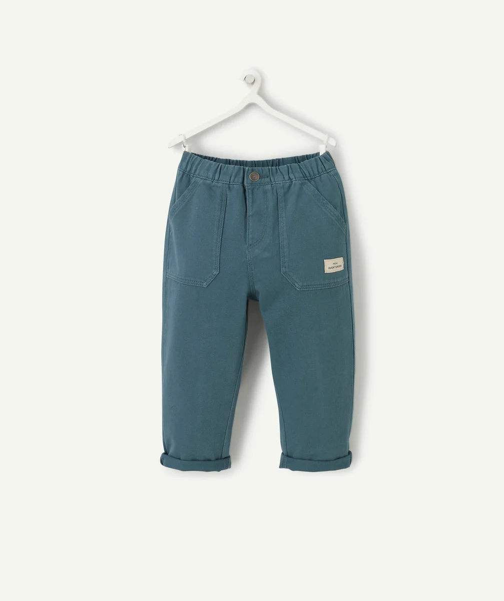 PANTALON RELAX BÉBÉ GARÇON MINI AVENTURIER BLEU