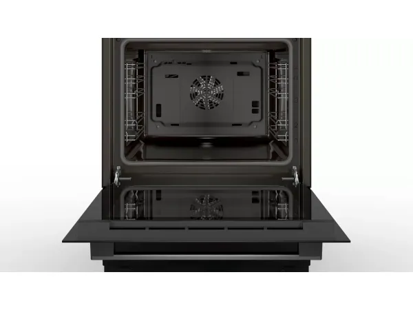 Bosch Serie | 4 HKN31A060U - Komfur - fritstående - bredde: 60 cm - dybde: 60 cm - højde: 90 cm - med selv-rengøring - sort