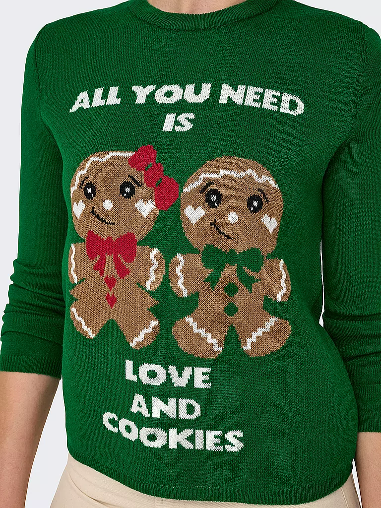 ONLY Pullover  ONLXMAS GINGERBREAD grün