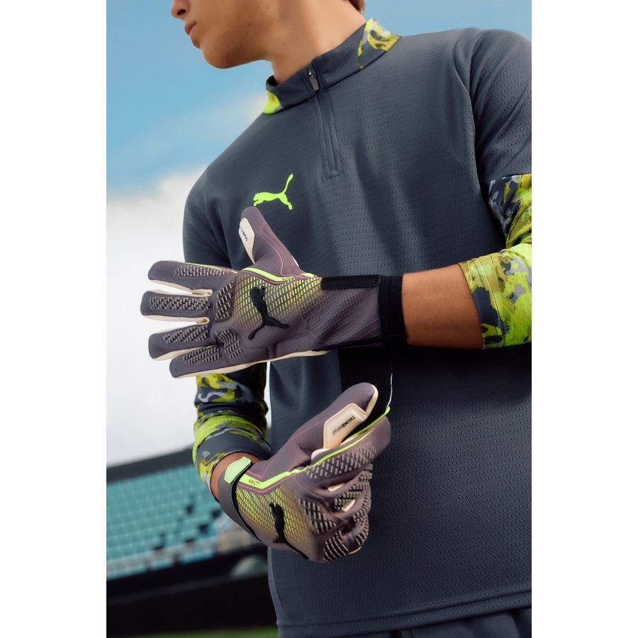 PUMA Gants de Gardien Ultra Ultimate Hybrid Audacity - Matte Aged Silver/Jaune