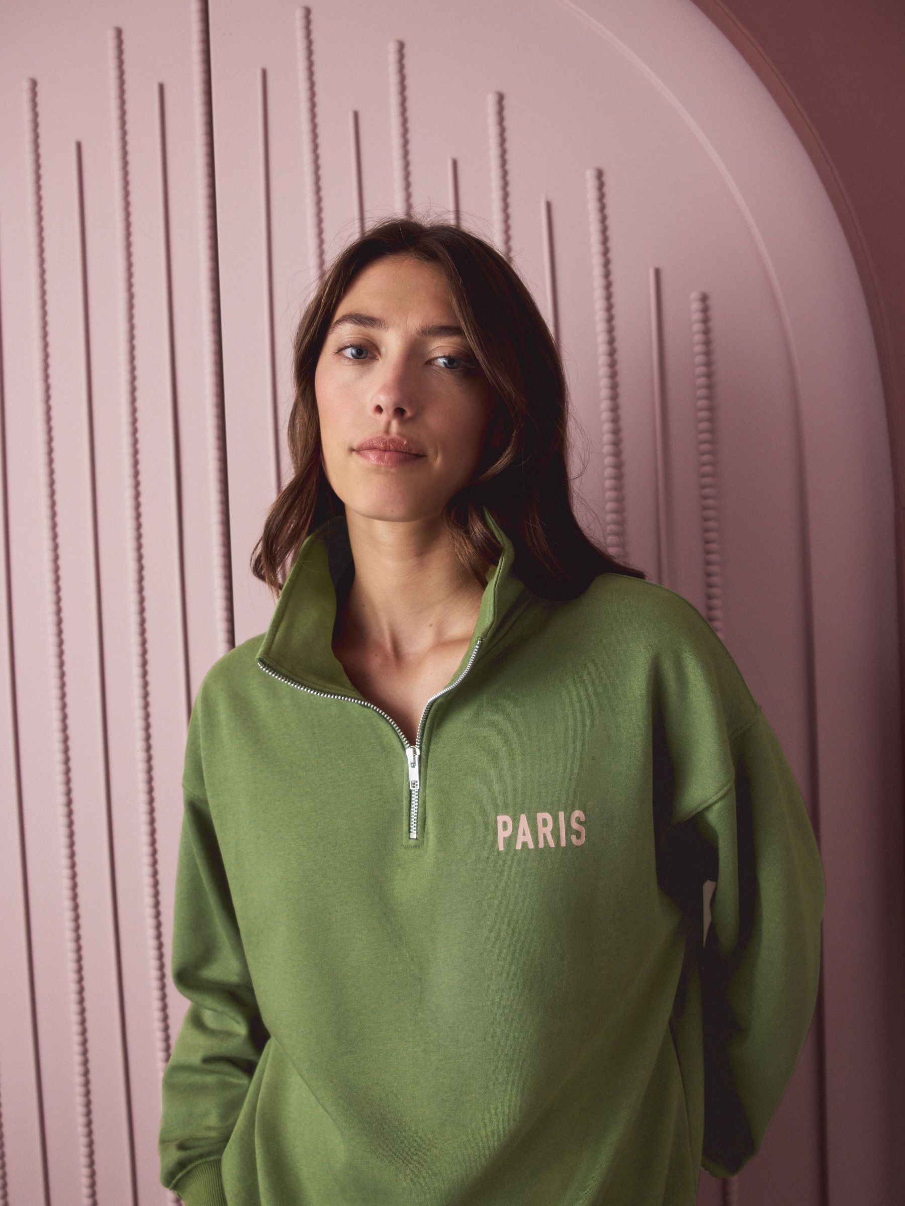 Groen geruit - Half Zip Sweatshirt and Flannel Pyjamas Set