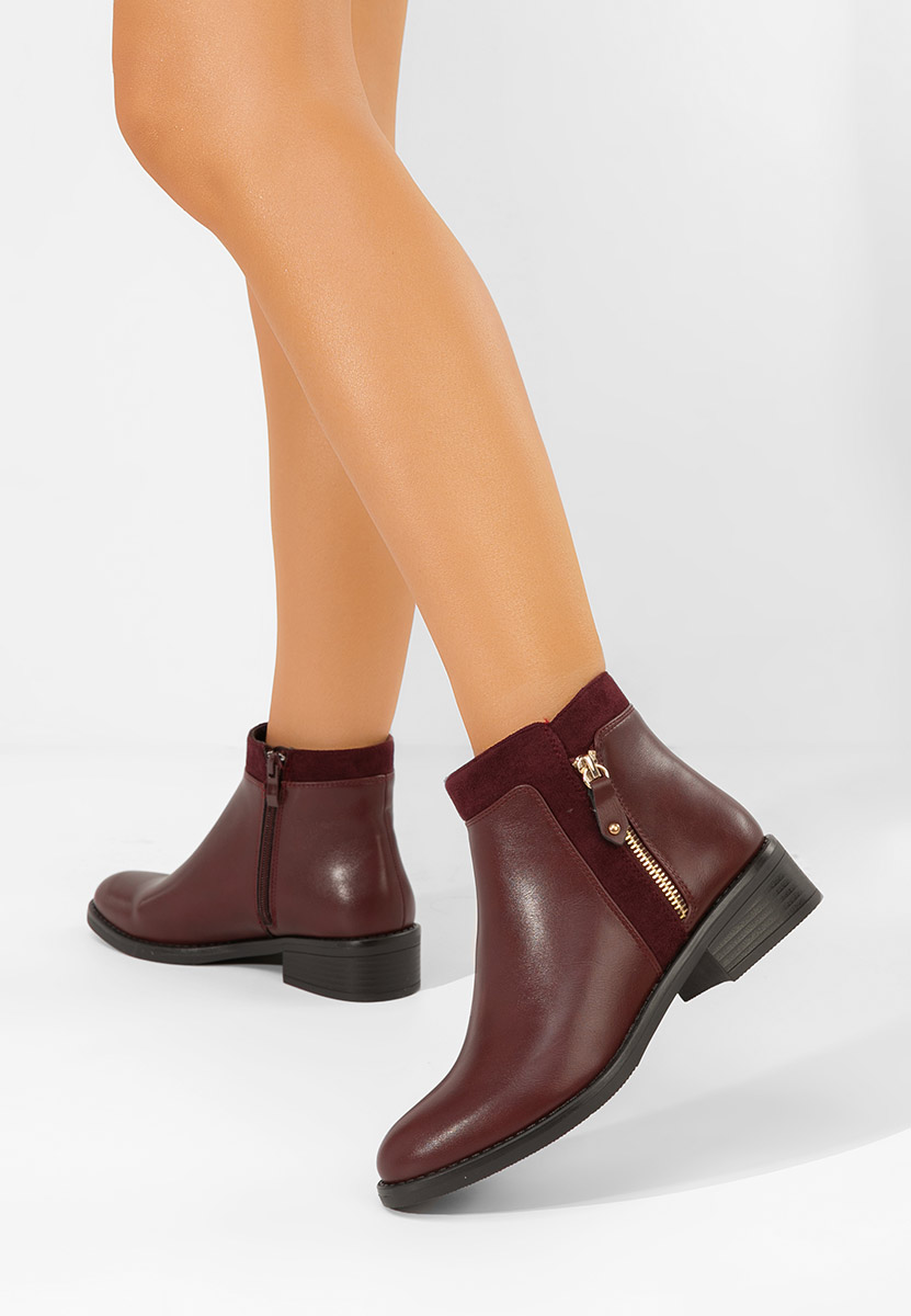 Bottines femme bordeaux Lanaki
