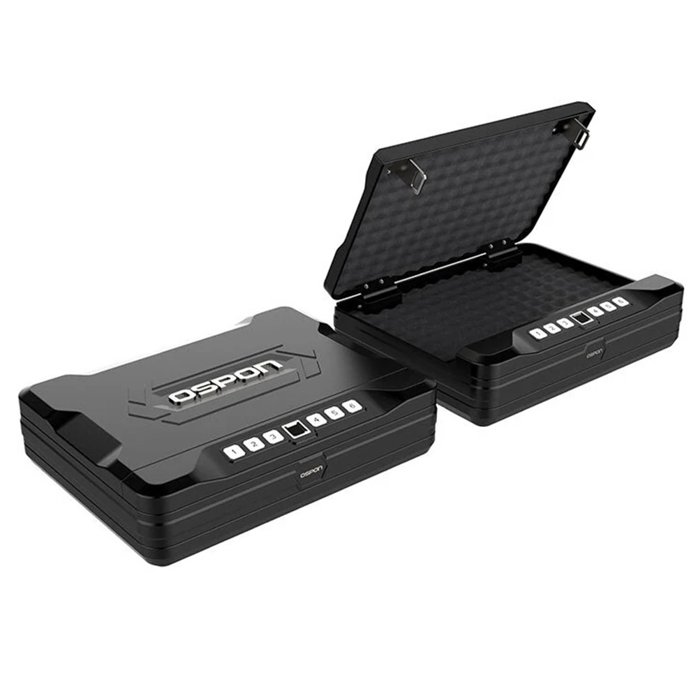 (300x234x68mm) Sicherheits Stahl Safe Tresor Aufbewahrungsbox mit Fingerabdrucksensor / Pin Code und Notfall Schlüssel (3.5kg)  - Schwarz