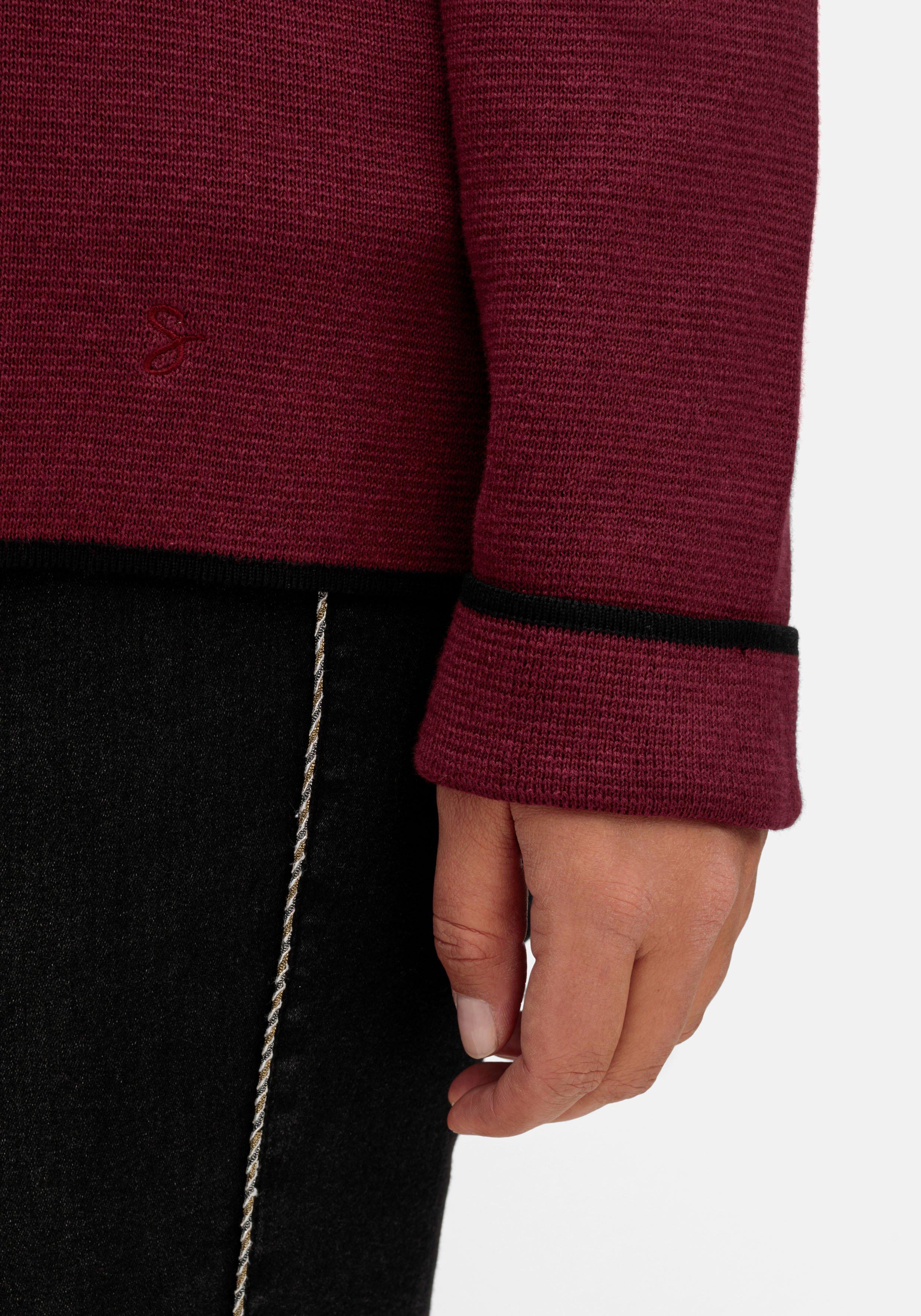 Strickjacke mit Polokragen und Reißverschluss