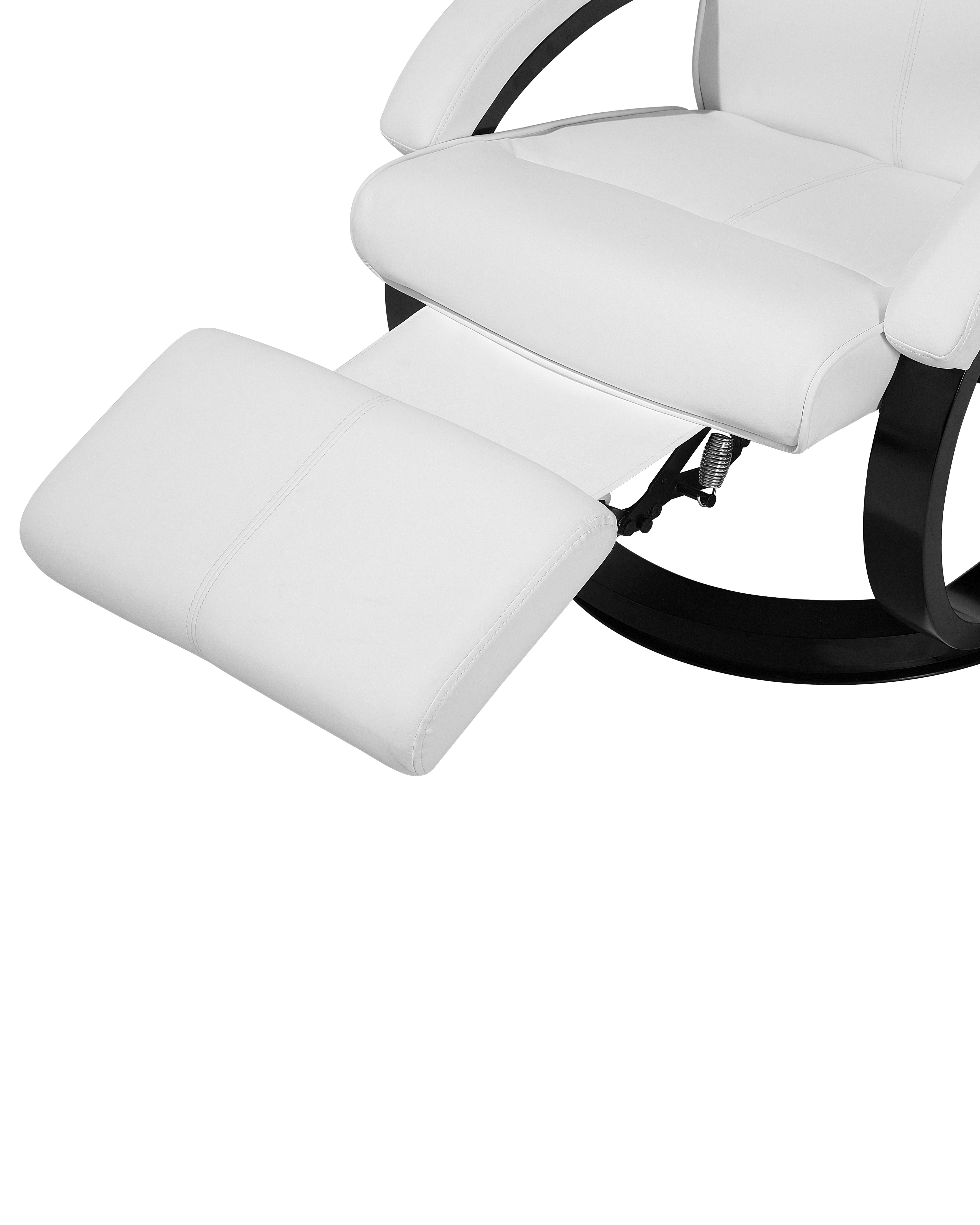 Relaxfauteuil MIGHT inclusief voetensteun Kunstleer Wit