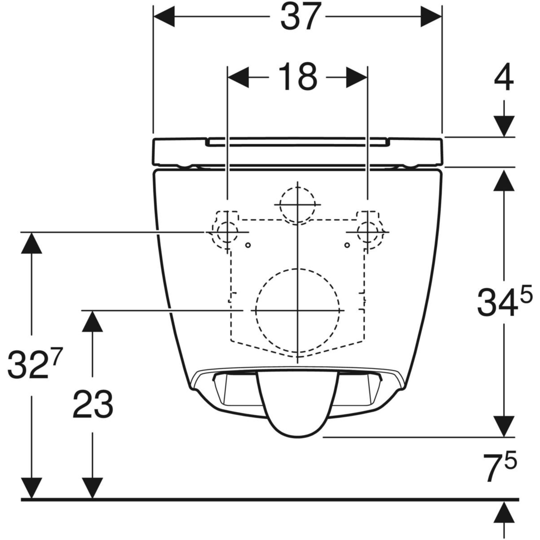 Geberit One hangend toilet randloos met softclose zitting wit mat