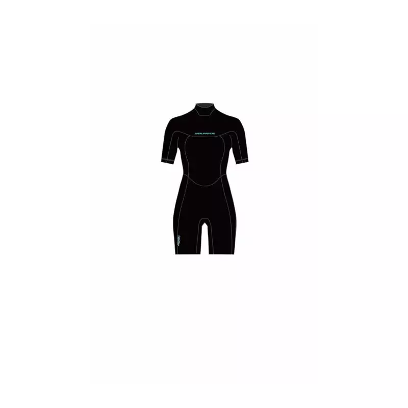 Combinaison shorty femme NEILPRYDE Spark S/S 2/2 Back Zip Black