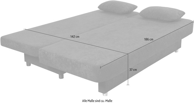 COLLECTION AB Schlafsofa »Ulla inkl. Bettfunktion und Bettkasten« Schlafsofa,Bettfunktion,Bettkasten,inkl. Rückenkissen,Armlehnekissen