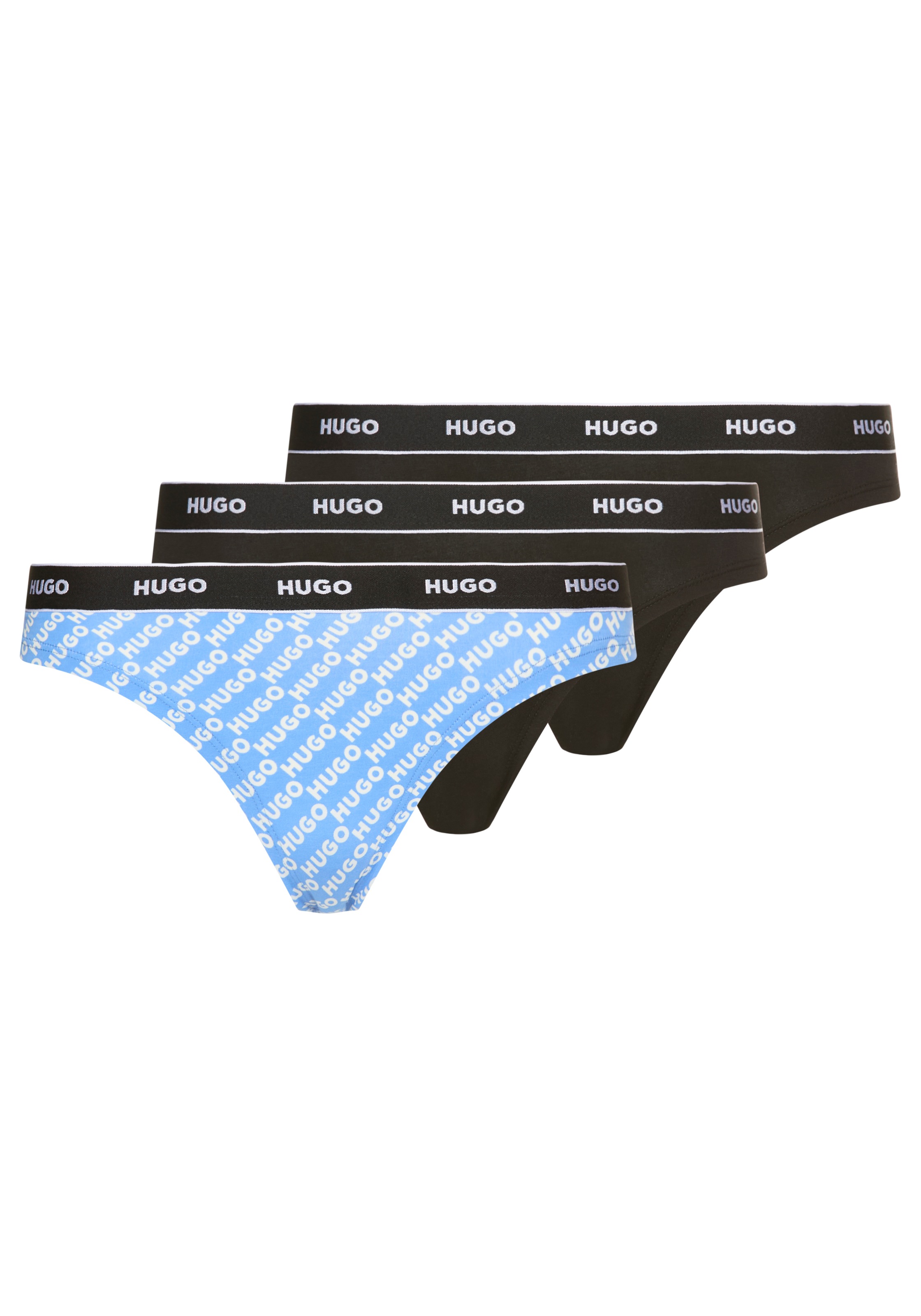HUGO Underwear String »TRIPLET THONG DESIGN«, 3 Stk. wiederholendes Logo am Bund