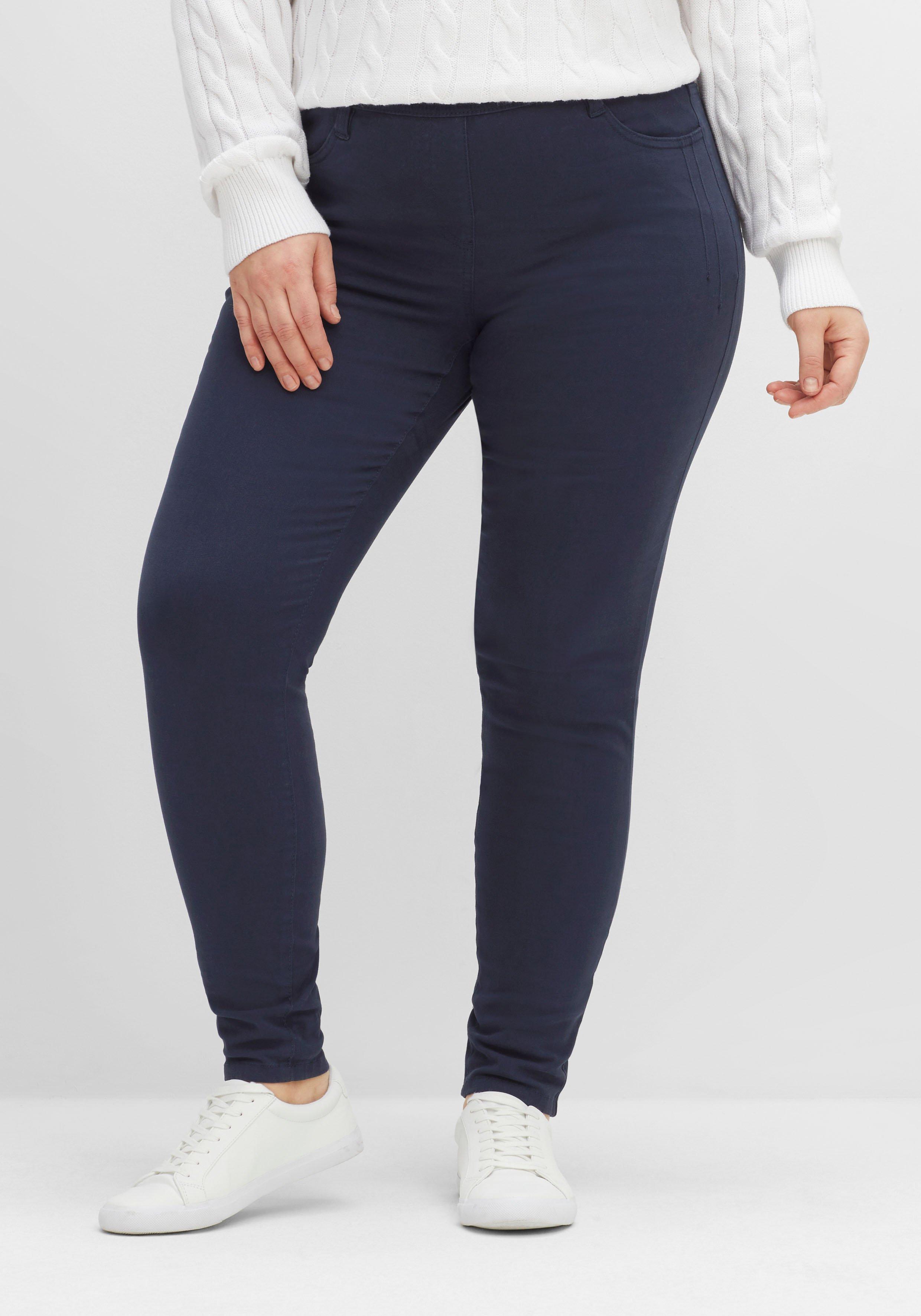 Skinny Twillhose mit Gummibund