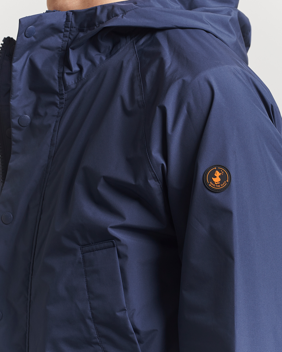 Save The Duck Ghibli Wind/Water Resistant Hooded Jacket Navy Blue