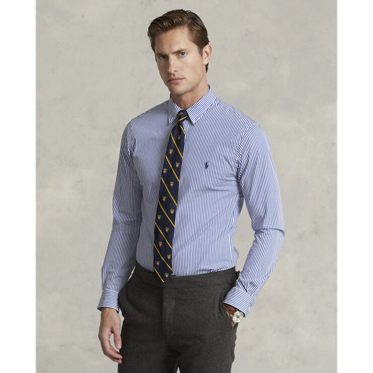 Polo Ralph Lauren Slim Fit Striped Stretch Poplin Shirt Blue/white bengal stripe