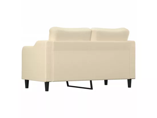Canapé à 2 places Crème 140 cm Tissu
