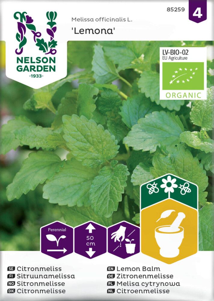 KRYDDERURTER NELSON GARDEN SITRONMELISSE LEMONA