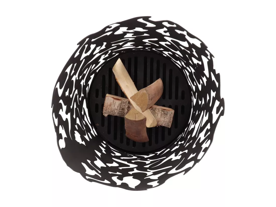 Brasero cylindre découpe laser 39 x 117 cm Découpe flammes