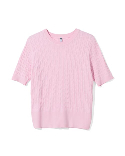 pull maillé Fally pour femmes rose pâle