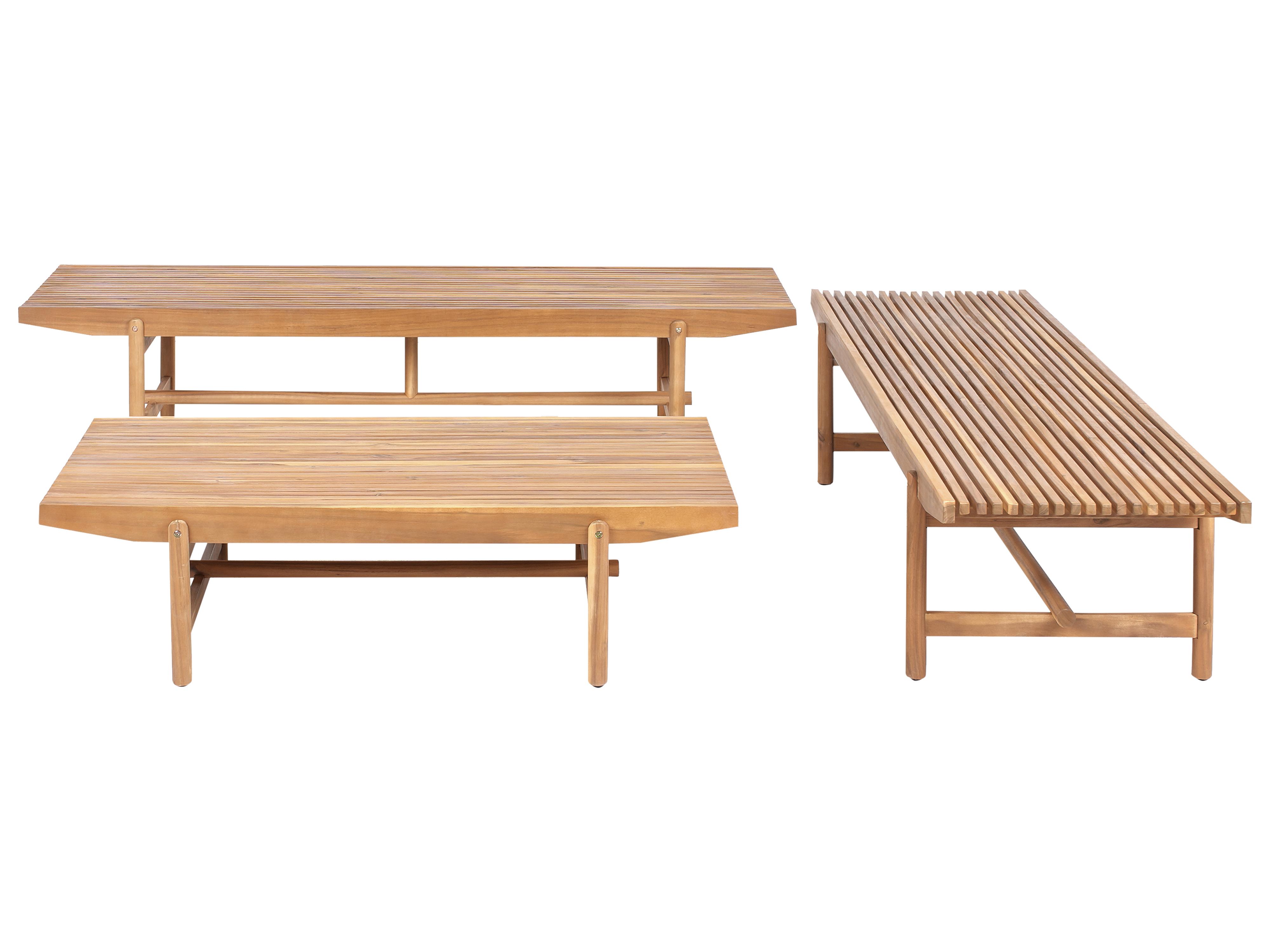 Loungeset met tafel 4-zits GIAVENO Acaciahout Gebroken wit