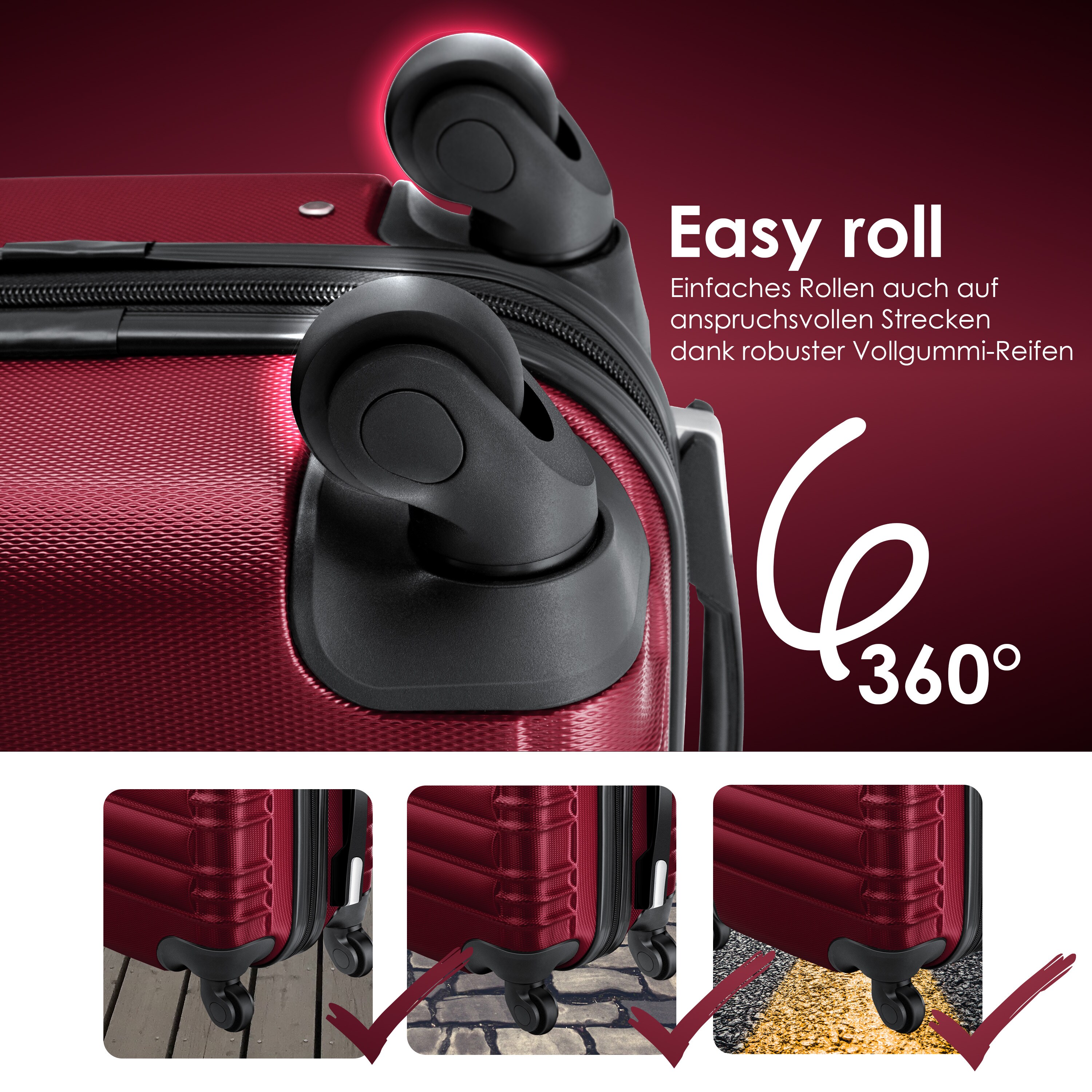KESSER® 4tlg. Hartschalenkofferset Hartschalenkoffer Reisekoffer Set Reisekofferset Trolley Koffer Inkl. Kofferwaage + Gepäckanhänger Rollkoffer Schloss 4 Rollen ABS-Hartschale Teleskopgriff S-M-L-XL