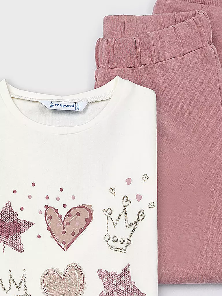 MAYORAL Mädchen Set  3-teillig Sweatjacke, Langarmshirt und Jogginghose rosa