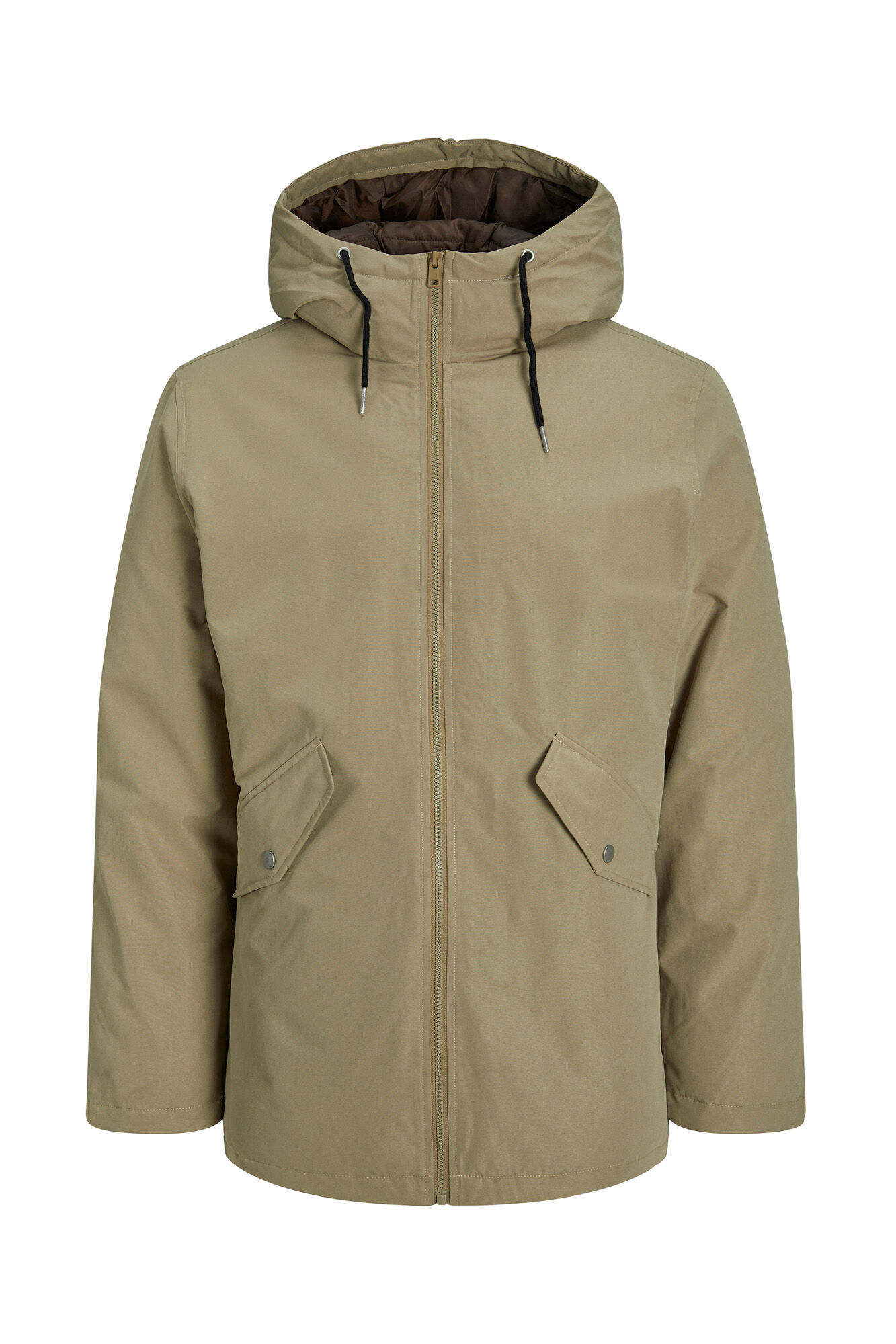 Parka com capuz ajustável