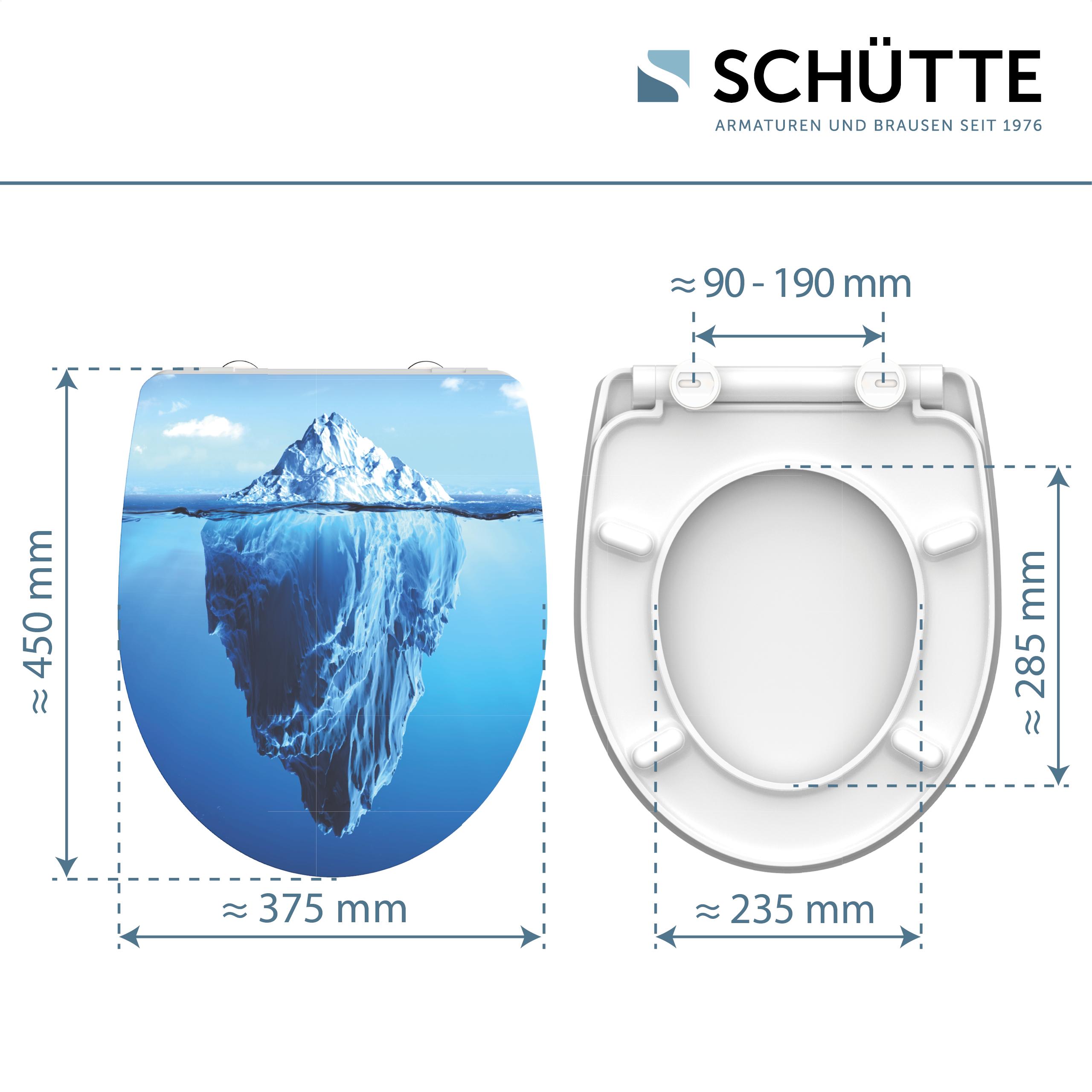 Schütte Duroplast HG WC Sitz ICEBERG, Hochglänzend mit Absenkautomatik und Schnellverschluss