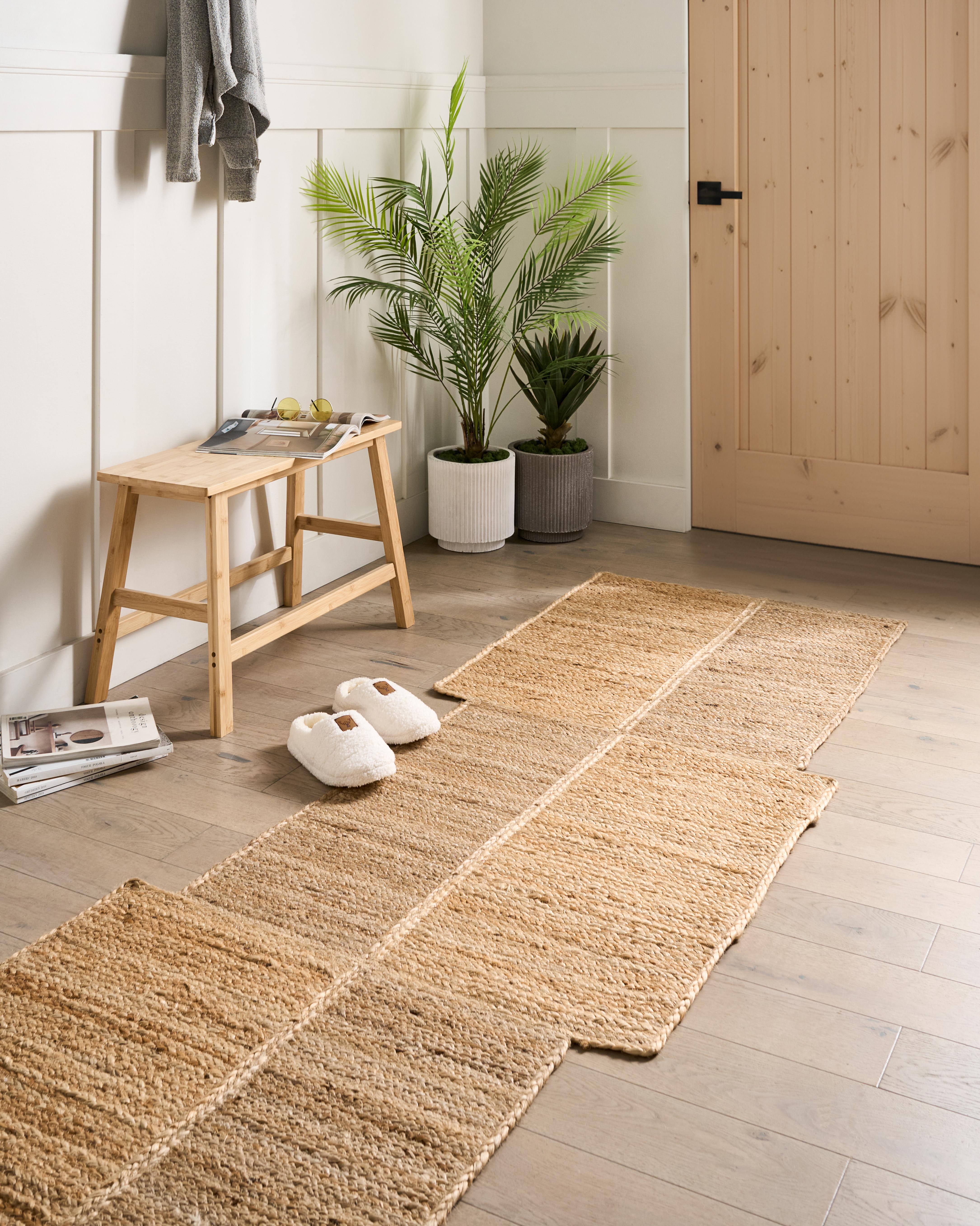 Vloerkleed SANGLI Beige 80 x 300 cm Jute