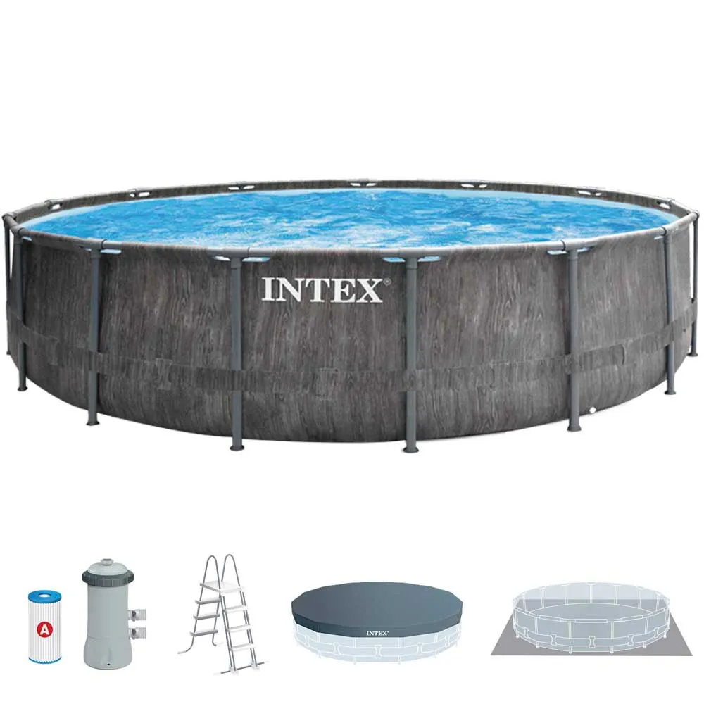 Intex Greywood Prism Premium Ø 457x122 cm Stahl Runder Aufstellpool