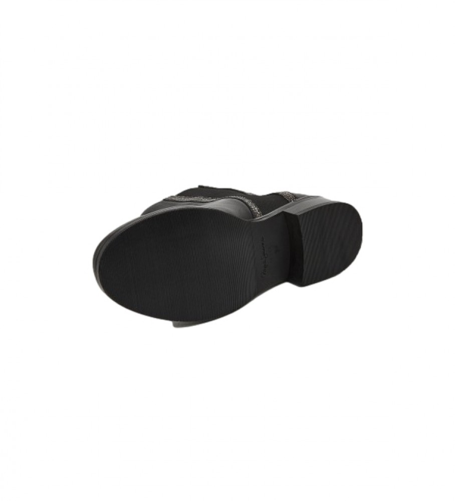 Botas de cano curto Pepe Jeans Bowie em couro preto.