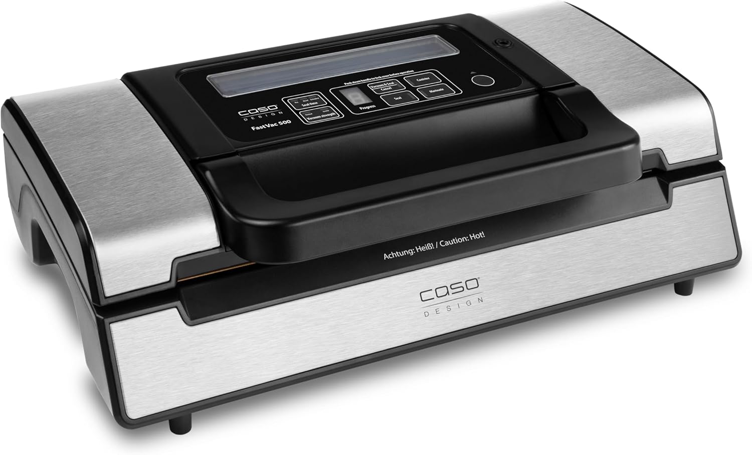 CASO FastVac 500 Gewerbevakuumierer - Testurteil Sehr Gut, Vakuumiergerät, Folienschweißgerät - doppelte Kolbenpumpe 20 Liter/Min., Vakuumierer doppelte Schweißnaht, inkl. 2 gratis Folienrollen