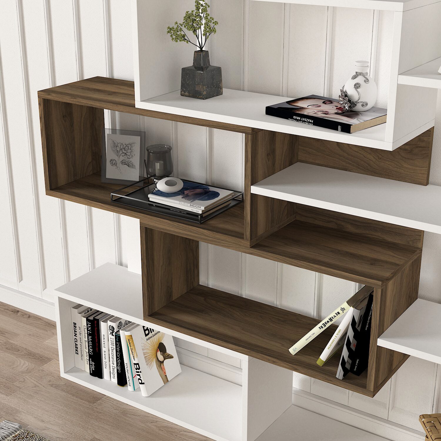 Bücherregal Marla WeißWalnuss