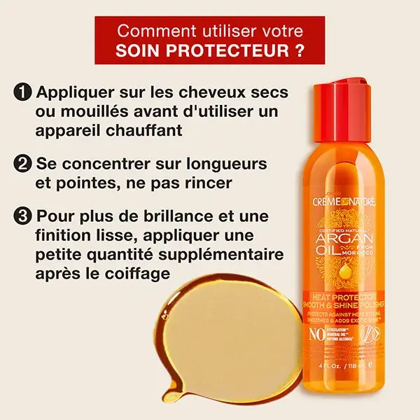 Creme of nature, Argan, Soin apaisant Heat Protector, 118ml