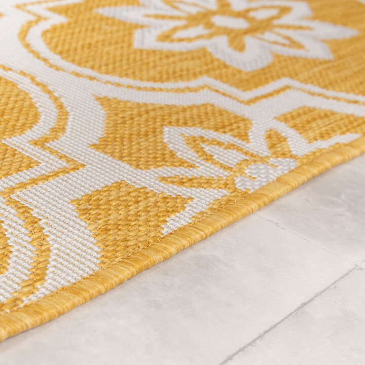 Buitenkleed - Rio Flower Geel