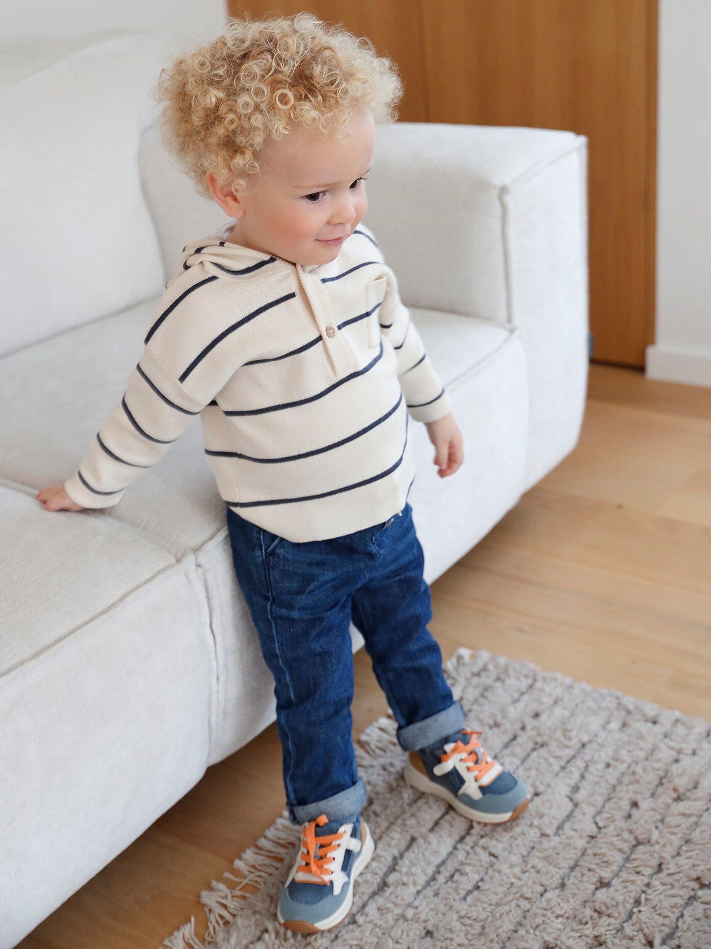 Vertbaudet Baby Kapuzenpullover wollweiß