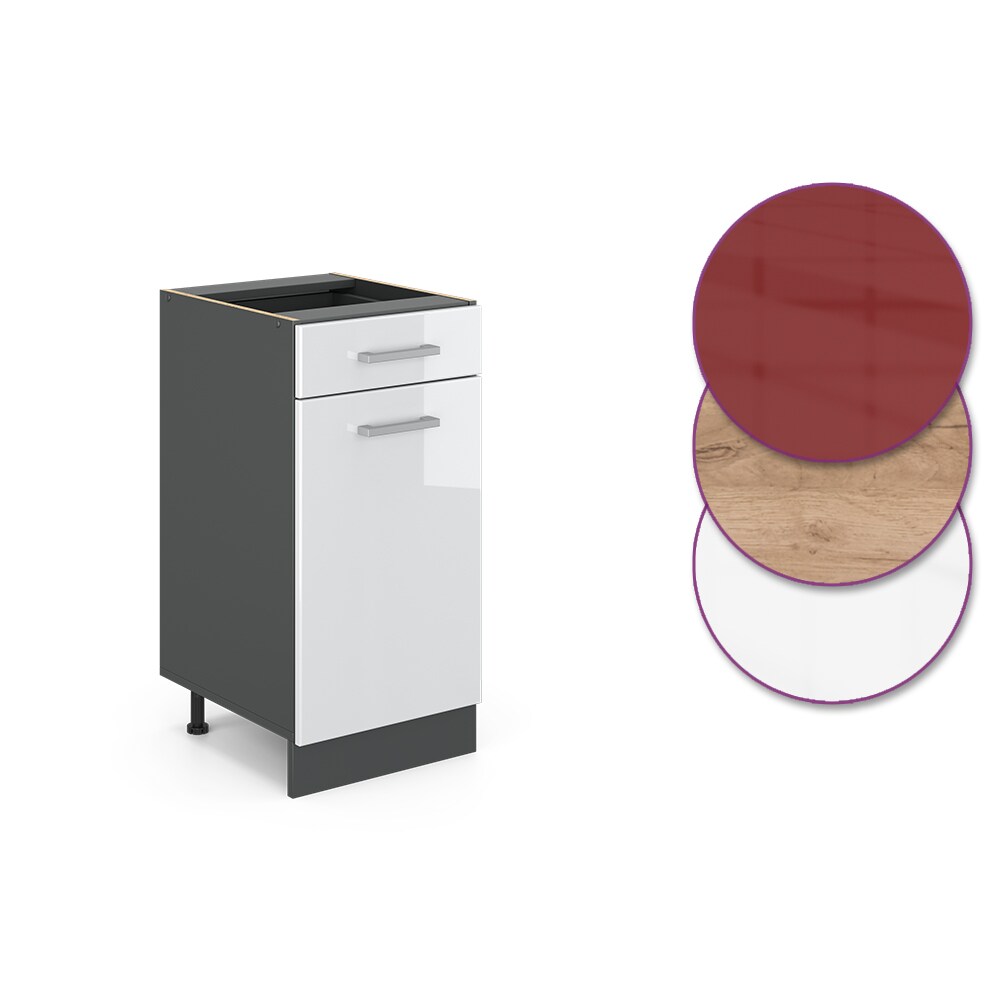 VICCO Küchenschrank Unterschrank Schubunterschrank 40 cm R-Line Anthrazit