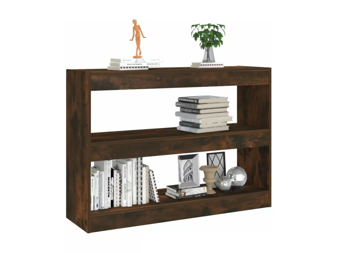Bibliothèque/Séparateur de pièce Chêne fumé 100x30x72 cm