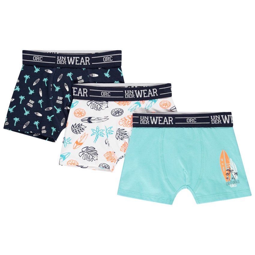 Lot de 3 boxers motifs fantaisies - Bleu