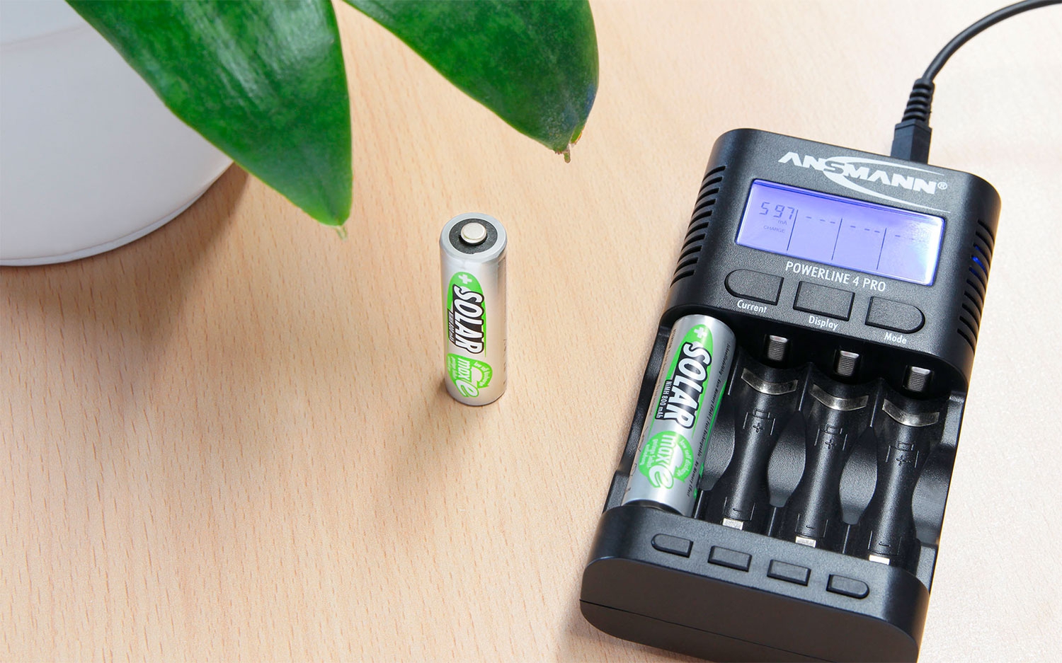 Ansmann Solar Mignon AA 800 mAh NiMH Akkubatterie Wiederaufladbar (2er Pack)‌